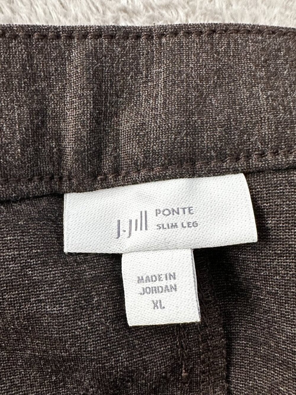 J. Jill Brown Ponte Slim Leg Pull On Pants Women's XL - Picture 2 of 6